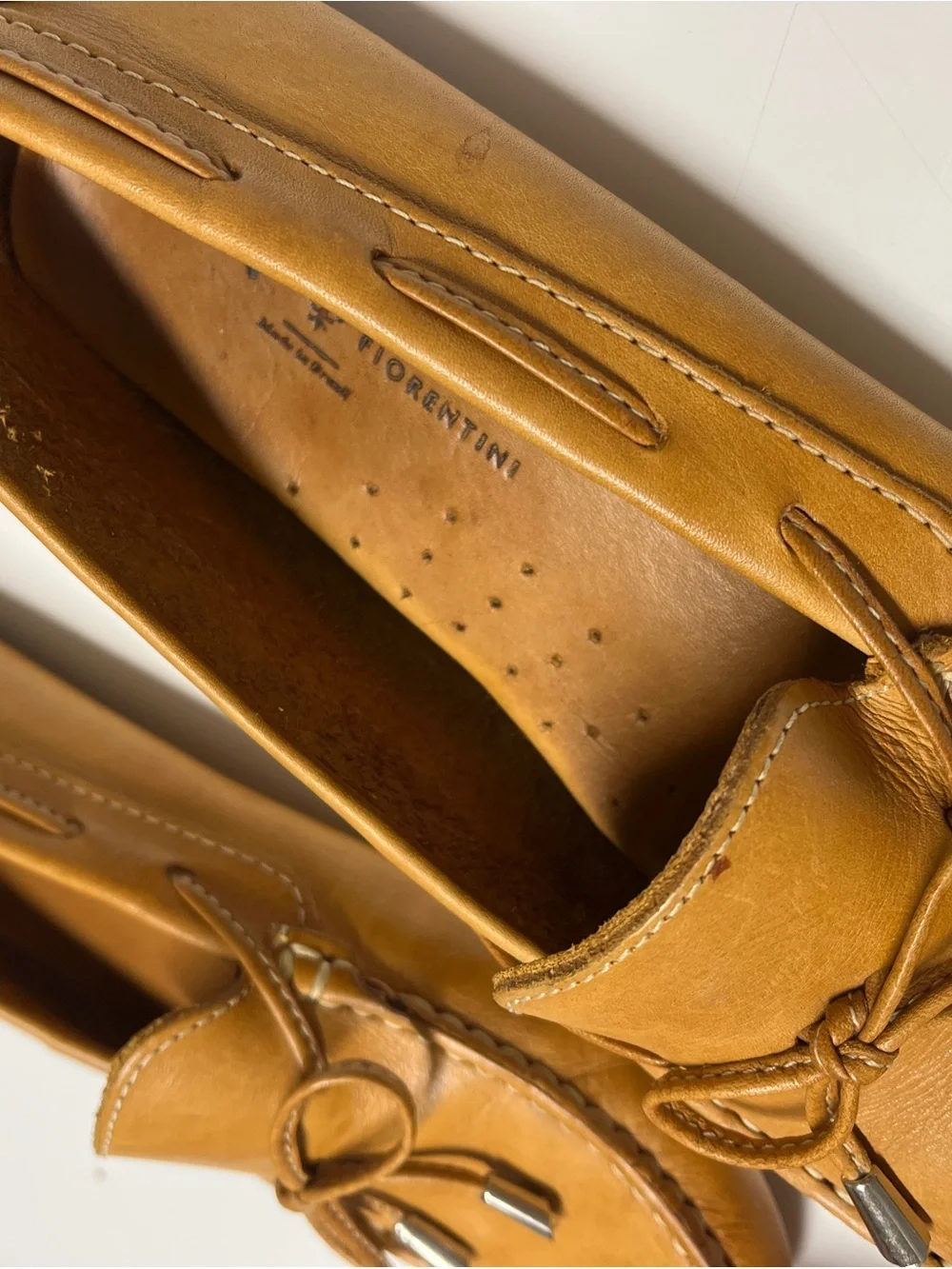 Mercanti Fiorentini Tan Leather size 6B Driving Loafers